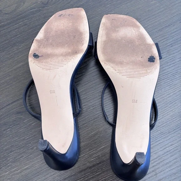 Calvin Klein Black Minimal Strappy Square-Toe Heels - Picture 6 of 6